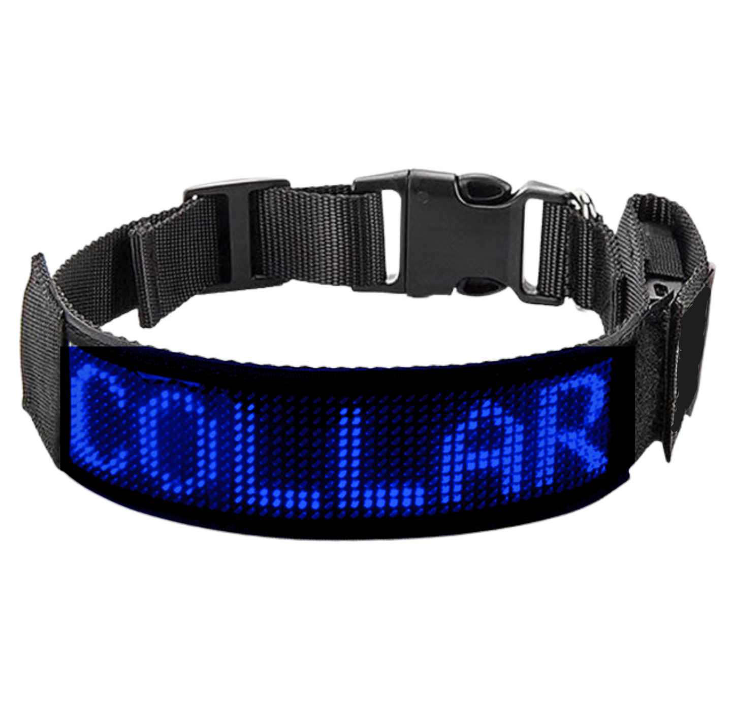 HALO Adjustable LED Dog Collar with Programmable Animated Graphics and Text