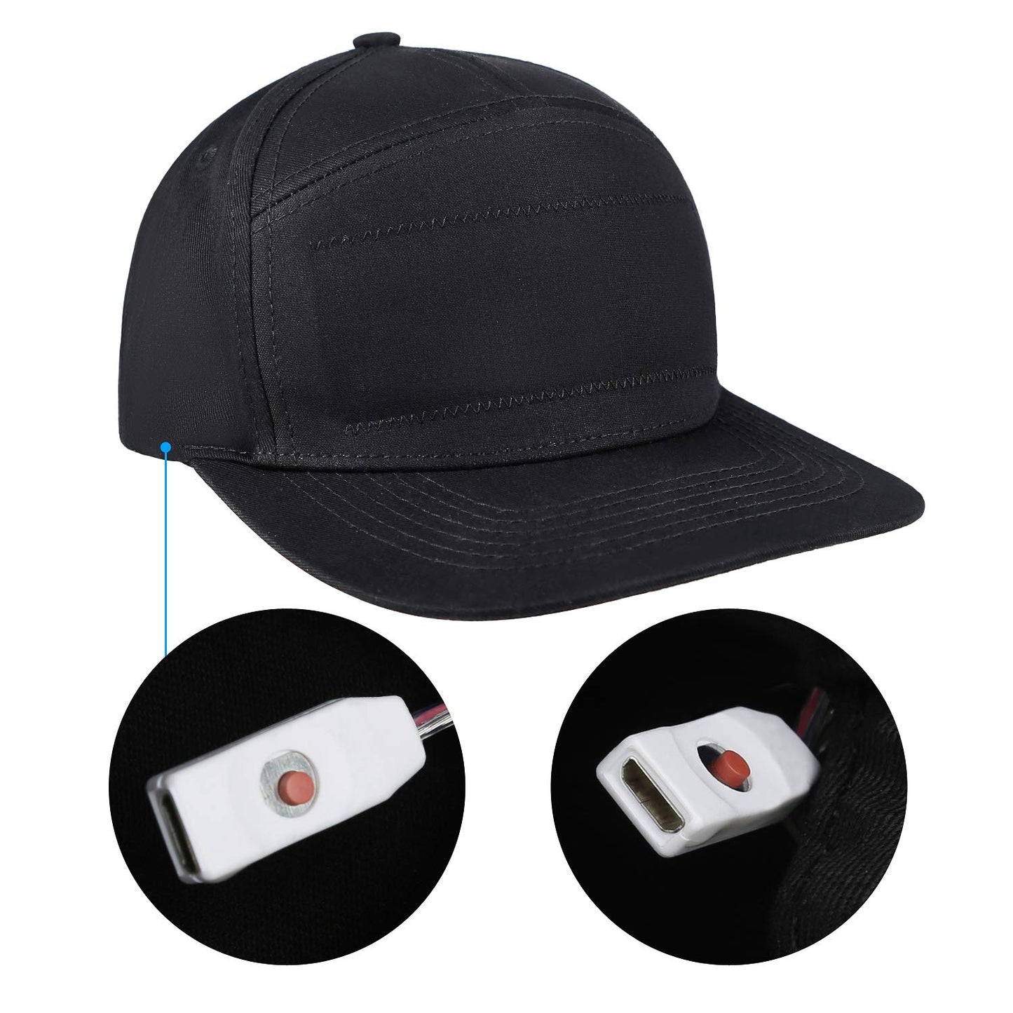 VIZOR Snap-Back Baseball Cap with Programmable Animated Graphics and Text