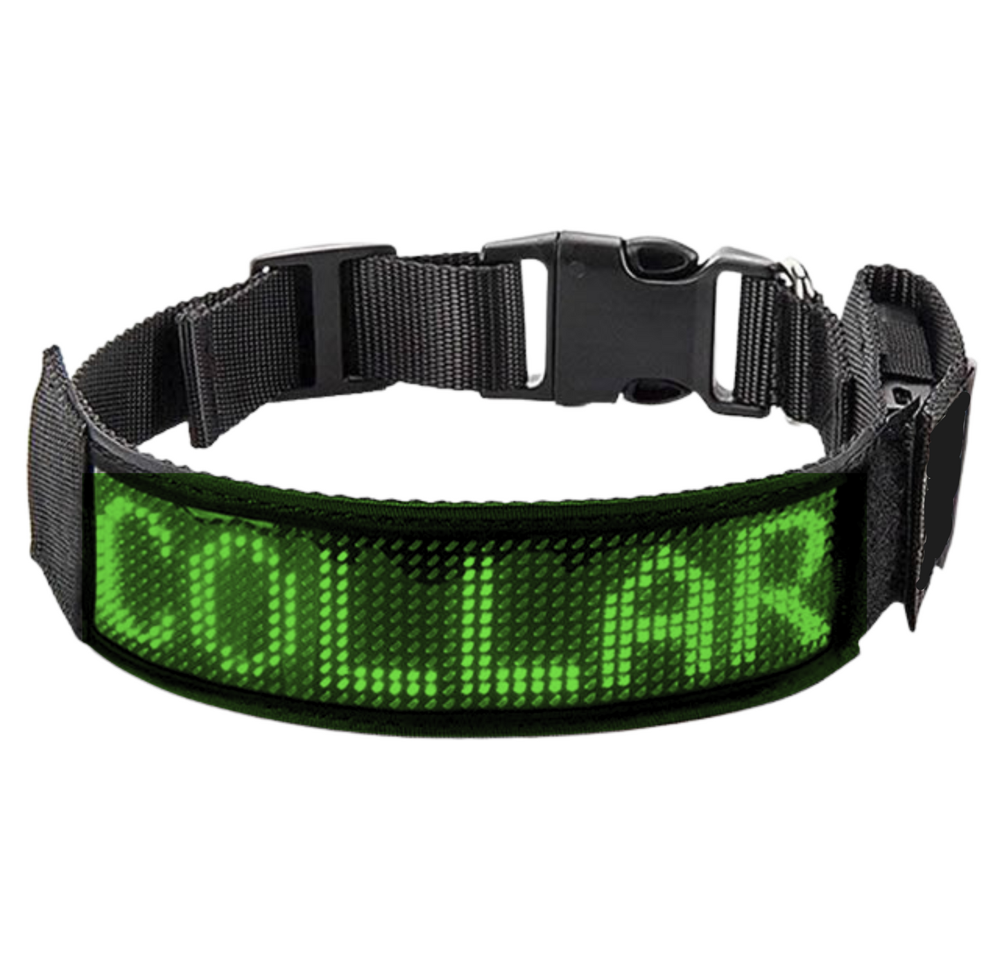HALO Adjustable LED Dog Collar with Programmable Animated Graphics and Text