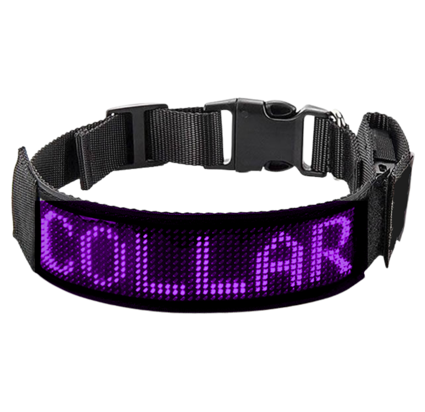 HALO Adjustable LED Dog Collar with Programmable Animated Graphics and Text