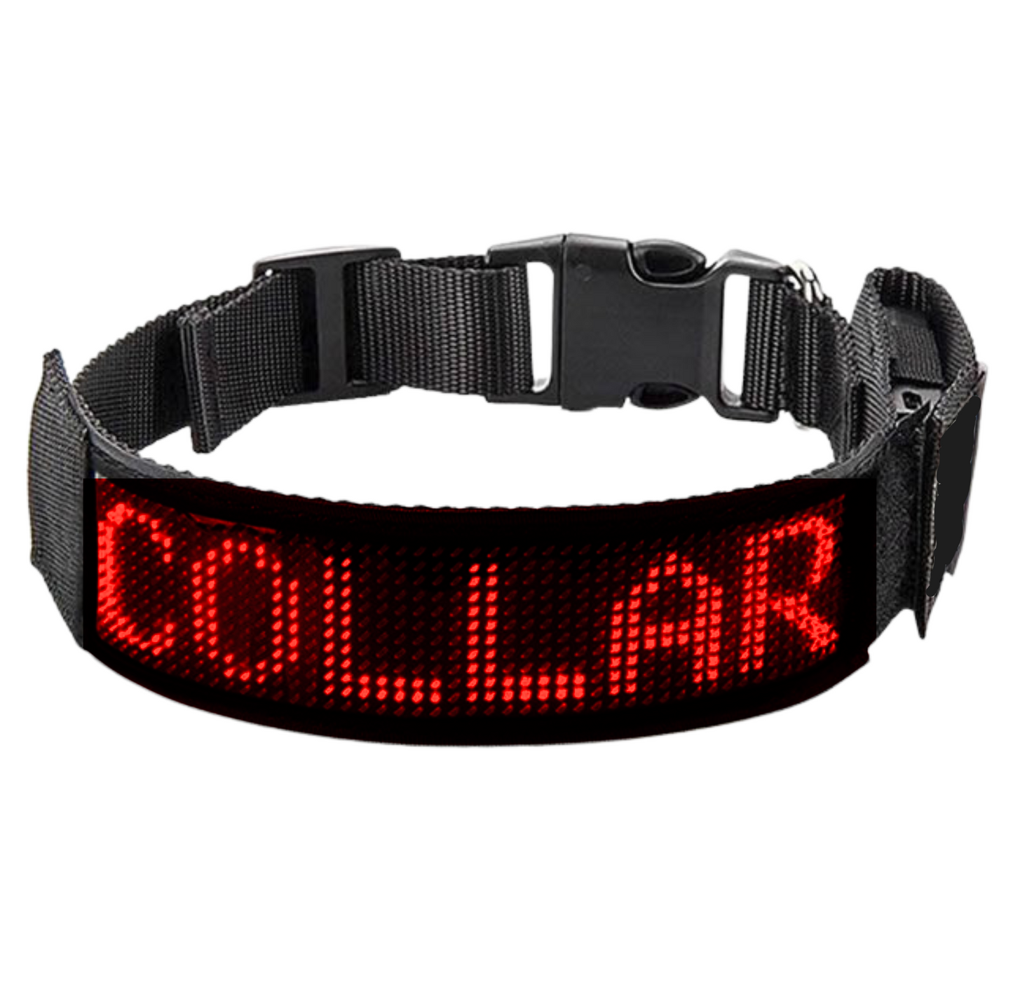 HALO Adjustable LED Dog Collar with Programmable Animated Graphics and Text