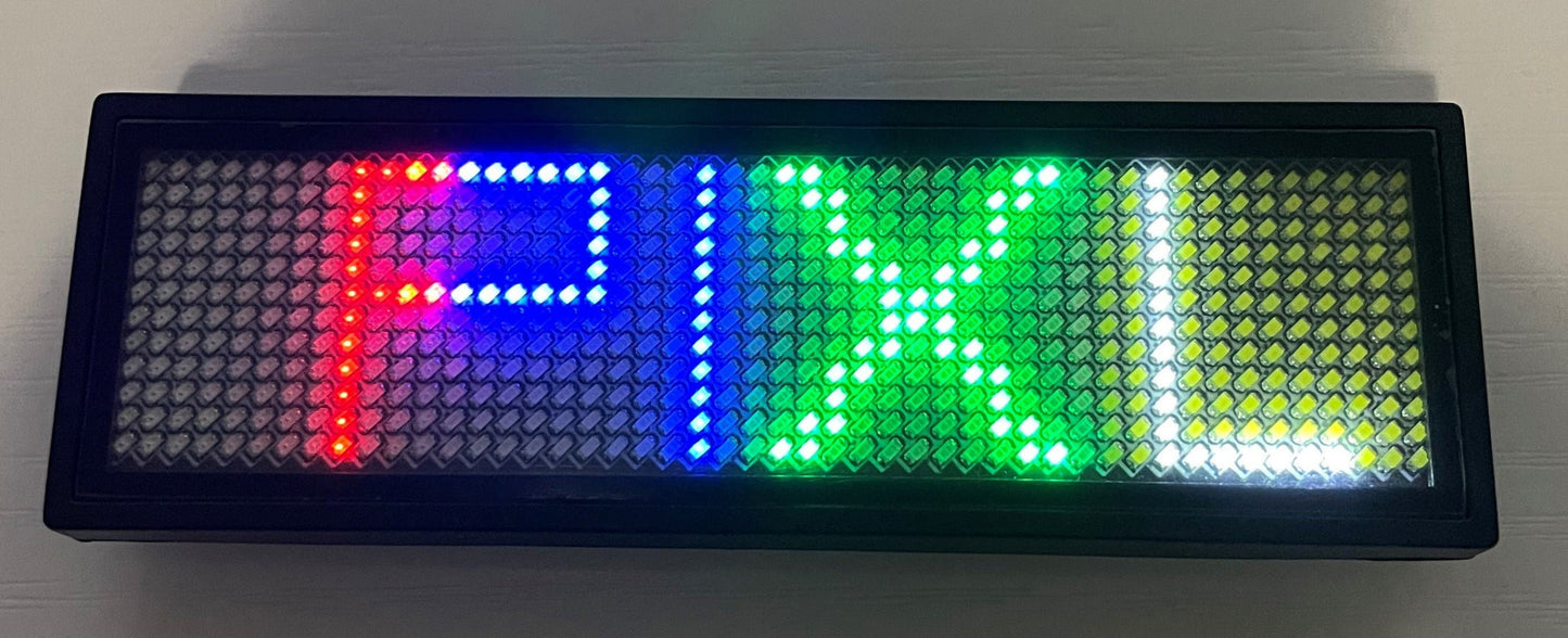 INFOMATIC Mini Sign or Name Tag with Programmable Animated Graphics and Text