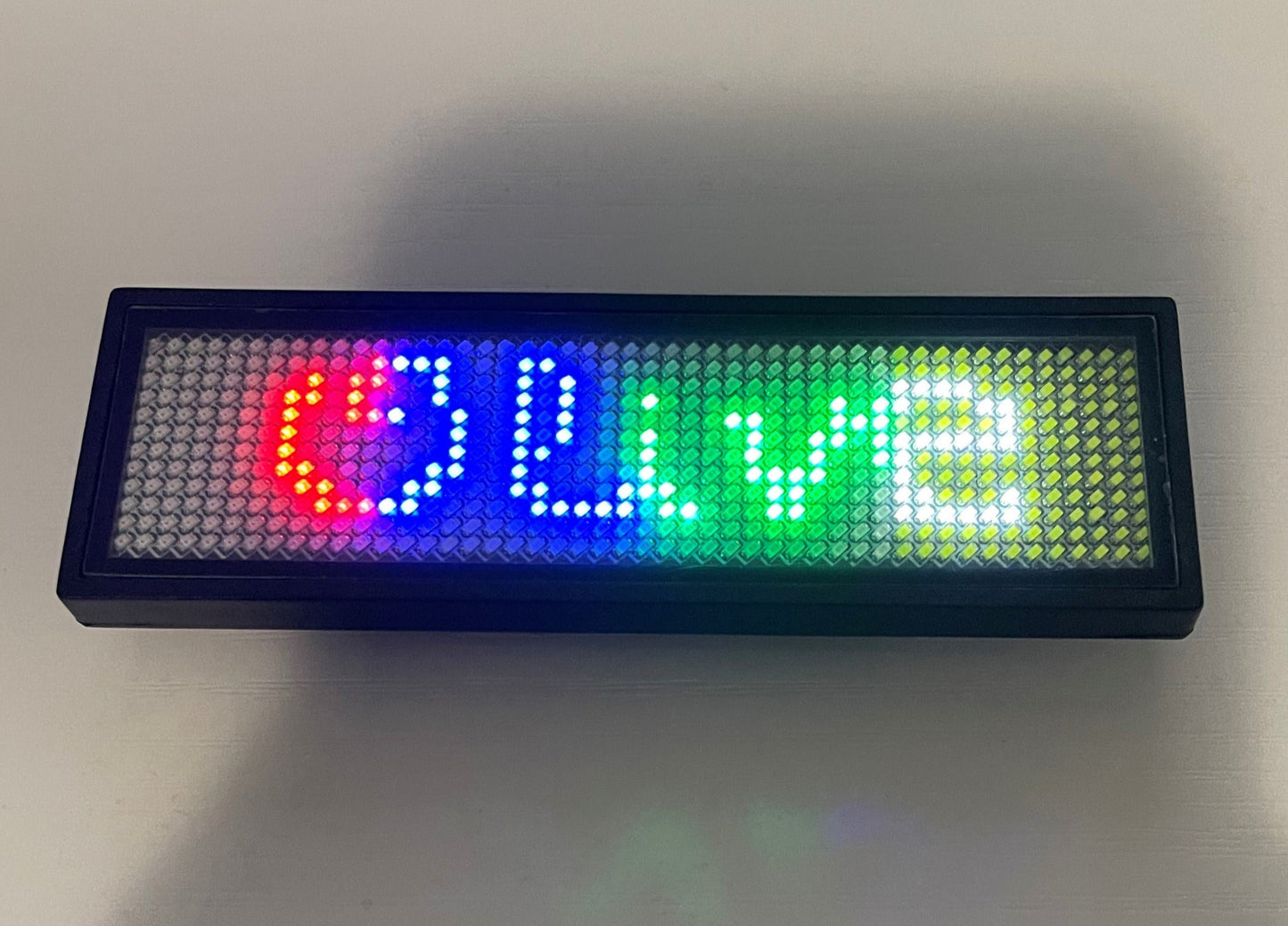 INFOMATIC Mini Sign or Name Tag with Programmable Animated Graphics and Text
