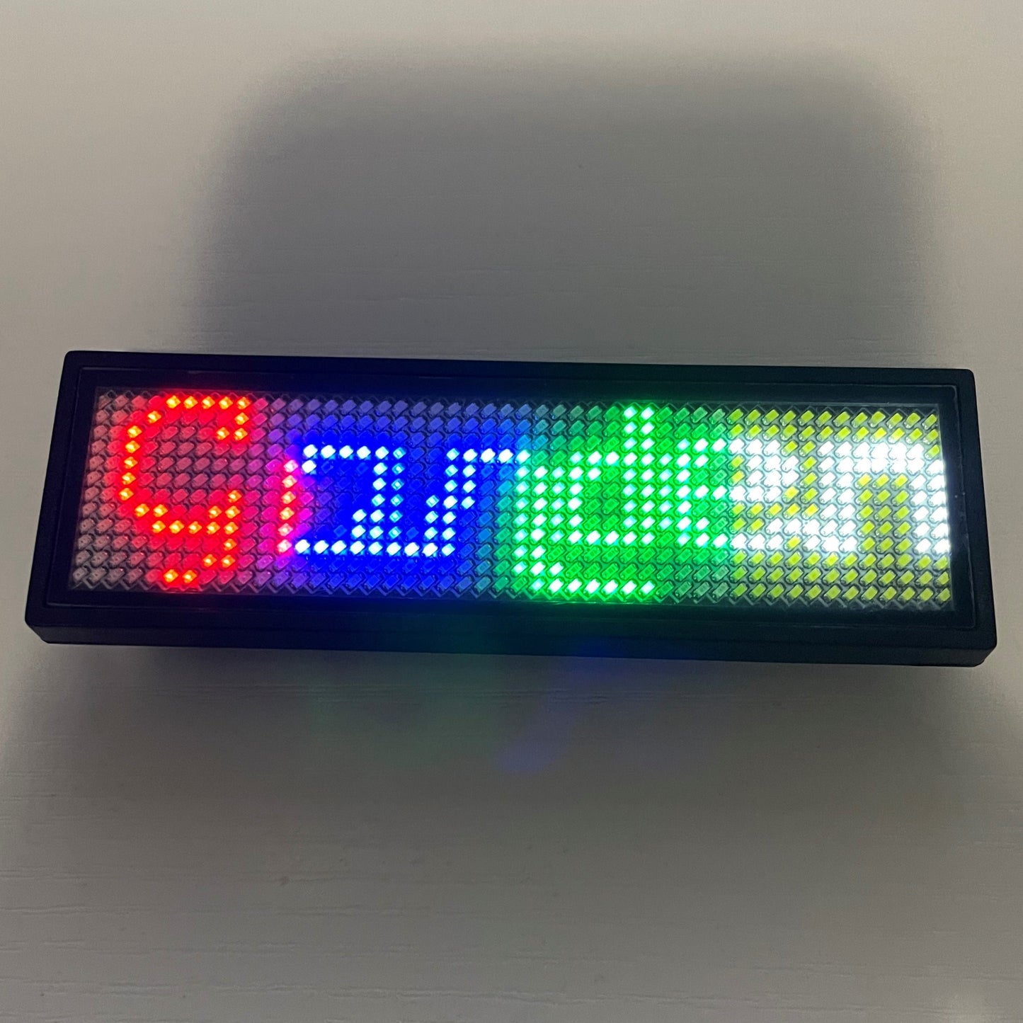 INFOMATIC Mini Sign or Name Tag with Programmable Animated Graphics and Text