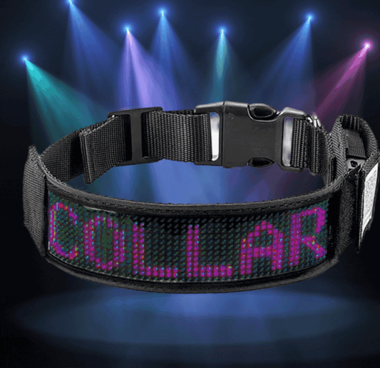 VECTOR Real-Time GPS Tracking Adjustable LED Dog Collar with Programmable Graphics and Text