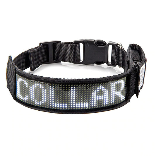 VECTOR Real-Time GPS Tracking Adjustable LED Dog Collar with Programmable Graphics and Text