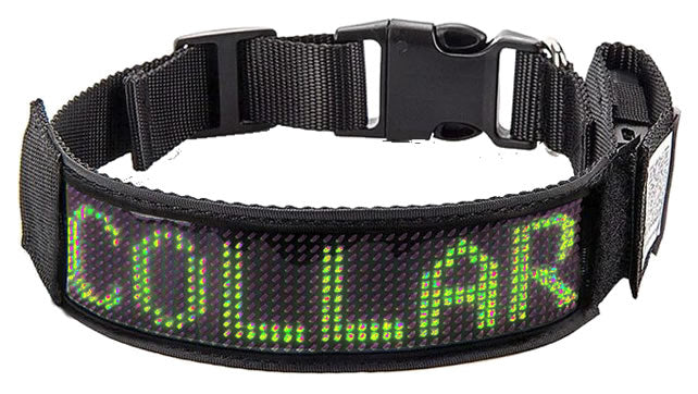 HALO Adjustable LED Dog Collar with Programmable Animated Graphics and Text