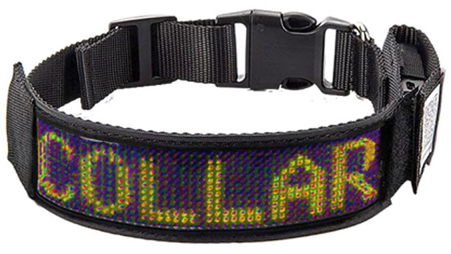 HALO Adjustable LED Dog Collar with Programmable Animated Graphics and Text